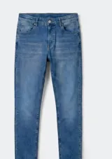 Pantalón vaquero de corte ajustado en color negro, confeccionado en tejido de denim con elastano para mayor comodidad.