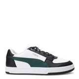 Championes urbanos Puma Caven 2.0, color blanco, con diseño clásico de corte bajo, perforaciones en la puntera y logo de la marca en el lateral.