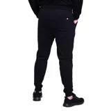 Pantalón deportivo de hombre con interior de felpa, cintura elástica con cordón ajustable y puños en los tobillos. Presenta un pequeño logo bordado en la pierna izquierda.