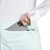 Short deportivo Adidas Own The Run color celeste con logo de la marca en el lateral.