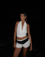 Short blanco de tiro alto.