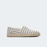 Alpargata Toms Rope 2.0 Espadrille color beige con rayas verticales negras y blancas.