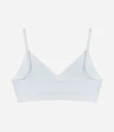 Soutien blanco de poliamida y elastano, con relleno removible y sin costuras.