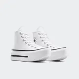 Championes Converse Chuck Taylor All Star Double Stack blancos, de caña alta y plataforma doble.