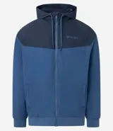 Campera deportiva Get Over con capucha y cierre frontal de cremallera. Presenta un diseño bicolor en tonos grises con estampa lettering en el pecho, bolsillos laterales, puños y bajo elásticos.