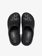 Zuecos Crocs Siren Clog color negro con plataforma y tacón alto.