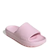Chanclas tipo slide Adidas Adilette Lumia, color rosado, con diseño ergonómico de una sola pieza y logo de la marca grabado en el lateral.