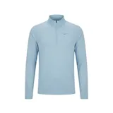Buzo deportivo Nike de manga larga con cuello alto y cierre frontal parcial. Presenta un diseño liso en color celeste con el logo de la marca estampado en el pecho.