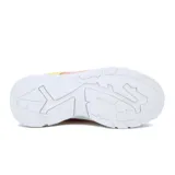 Championes urbanos con plataforma, acordonados, color blanco con detalles en rosa, celeste, amarillo y lila.