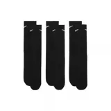 Medias de caña alta Nike color negro con el logo de la marca bordado en blanco en la parte superior.