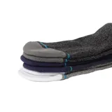 Pack de tres pares de medias Stance de caña media, con diseño jaspeado y detalles de rayas en la parte superior. Incluye colores verde oliva, gris jaspeado y azul marino, con logo bordado en el lateral.