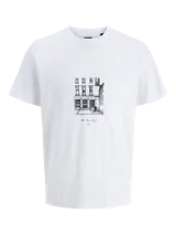 Remera de manga corta y cuello redondo con calce regular. Confeccionada en algodón orgánico, presenta una estampa frontal en color negro con un dibujo lineal de un edificio y la inscripción The Big Apple NYC.