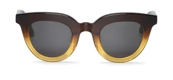 Lentes de sol Mr Boho modelo Hayes, con montura marrón degradada a amarillo y lentes grises.