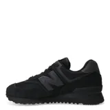 Championes urbanos New Balance modelo 574, color negro, confeccionados en gamuza y malla, con logo N característico en los laterales y entresuela ENCAP.