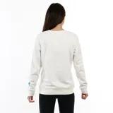 Buzo de algodón color blanco crudo, con cuello redondo y manga larga. Presenta el logo grande de Diadora en color azul en el frente.