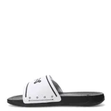 Sandalias Puma Royalcat Comfort 2 para hombre, con base negra y tira ancha blanca con el logo de la marca en negro.