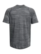 Remera deportiva Under Armour Tech™ 2.0 para hombre, color gris jaspeado con logo negro en el pecho.