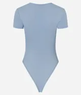 Body liso de manga corta y cuello redondo, confeccionado en poliamida y elastano con cierre en la entrepierna, diseño ajustado al cuerpo de la marca Blue Steel.