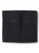 Cuello térmico de polar negro con logo de la marca bordado al tono. Diseño ergonómico y suave, ideal para actividades al aire libre y climas fríos.