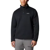 Buzo de forro polar Columbia con cuello alto y cierre frontal parcial con botones a presión. Presenta un diseño liso en color negro con el logo de la marca bordado en el pecho.