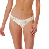Bombacha de bikini color blanco con estampado floral en tonos pastel.