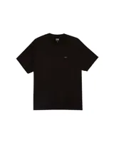 Remera de manga corta con cuello redondo, confeccionada en algodón. Presenta un diseño minimalista con el logo de la marca estampado en pequeño en el frente y una estampa gráfica detallada en la espalda.