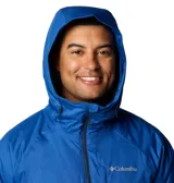 Campera técnica de esquí Columbia con tecnología Omni-Tech impermeable y forro térmico Omni-Heat. Presenta un diseño bicolor en tonos azul, con capucha ajustable, cierre frontal con solapa, bolsillos con cremallera y puños ajustables.