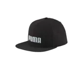 Gorra Puma unisex negra con logo Puma bordado en blanco en el frente y cierre snapback ajustable.