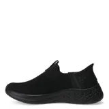 Championes deportivos Umbro modelo Flex Lady, color negro, de diseño slip-on con tejido de punto elástico y suela con textura geométrica.