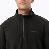 Polar de media cremallera Merrell, confeccionado en microfleece de poliéster reciclado. Presenta cuello alto, mangas largas con puños elásticos y logo bordado en el pecho.