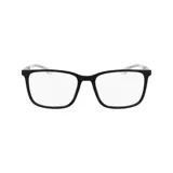 Armazón de anteojos Columbia modelo 8046/56, color negro con detalles en celeste y blanco en las patillas.