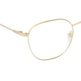 Anteojos Vogue modelo 4178, color dorado, con forma redonda y patillas transparentes.