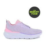 Championes deportivos American Sport modelo Cooper, color lila con detalles en rosa y suela blanca.