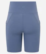 Short ciclista Get Over de microfibra color verde oscuro, de tiro alto y diseño ajustado con bolsillos laterales funcionales.
