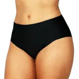 Bombacha de tiro alto color negro, con corte láser y sin costuras visibles.