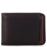 Billetera bifold de color marrón café con el logo de la marca Freeway grabado en el frente. Presenta un diseño clásico con compartimentos internos para tarjetas y billetes.