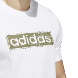 Remera blanca de hombre Adidas con logo estampado en el pecho.