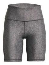 Short deportivo ajustado Under Armour HeatGear Armour Bike, color gris melange, de talle alto con costuras planas y el logo de la marca impreso discretamente en la pierna.