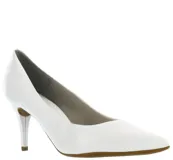 Zapato de tacón alto Bottero, color blanco, con punta fina y diseño clásico.