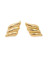Aros tipo stud color dorado, de acero quirúrgico hipoalergénico PVD, estilo vintage.
