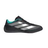 Championes Adidas Feroza Base Mer de color negro, con las icónicas tres tiras de la marca en tono plateado y detalles en color menta en el cuello y el lateral. Diseño aerodinámico de estilo deportivo.
