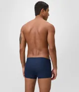 Sunga masculina tipo bóxer color negro, confeccionada en microfibra liviana de poliamida con acabado texturado.