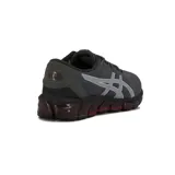 Championes Asics modelo Gel-Quantum 360 Direction, de color gris oscuro con detalles en gris claro y suela con tecnología Gel translúcida en tono rojizo.