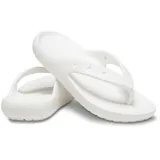 Ojotas Crocs modelo Classic Flip, color blanco, con tira de dedo y plantilla de espuma Croslite.