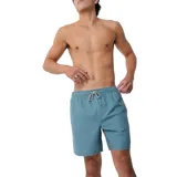 Short de baño Rip Curl Bondi de 17 pulgadas, color celeste, con cintura elástica, cordón ajustable y bolsillos laterales.