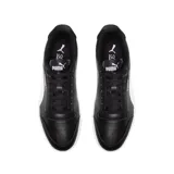 Championes Puma Shuffle de hombre, color blanco con detalles en azul marino y dorado.