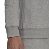 Buzo gris de corte clásico con cuello redondo y logo Adidas bordado en el pecho.