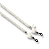 Correas para lentes con cuentas de vidrio de colores y detalles de piezas de acrílico.