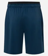 Bermuda deportiva masculina Get Over modelo alargado, confeccionada en microfibra color gris oscuro, con cintura elástica, cordón de ajuste y bolsillos laterales.