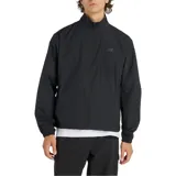 Campera deportiva New Balance Fast Days Jacket, color negro, con cierre frontal completo, cuello alto y logo blanco impreso en el pecho. Cuenta con mangas largas y puños elásticos.
